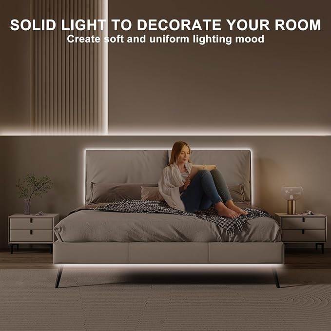 32.8ft COB Led Strip Light with Remote, 4000K Dimmable Bright Led COB Strip Light, White Continuous Led Strip Light for Mirror, Stair, Cabinet, Room