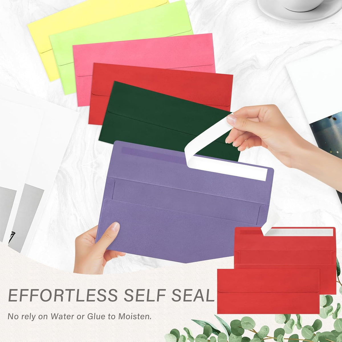 200 Pack #10 Business Envelopes, Self Seal Standard Christmas Red Envelopes for Secure Business & Legal Mailing, Office, Checks, Letter, Invoices, 4 1/8 x 9 1/2 Inches