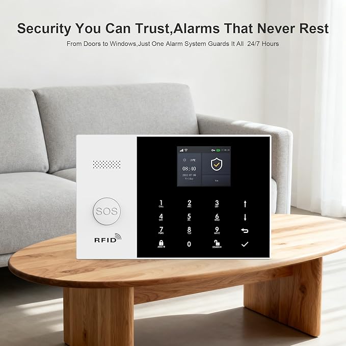 LWOHSI Wireless Alarm System,DIY 4G/WiFi Home Security Systems,Phone APP Alert,Door/Window and Motion Sensors,Remote Control for Home,Apartment,No Contract Fee (10 PCS)
