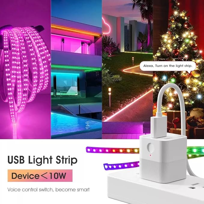 Tuya app Micro WiFi USB Type C Adaptor, Smart 5-12V DC Outlet Switch,Remote Timer Your USB Device by Phone app,Compatible with Alexa Google Home
