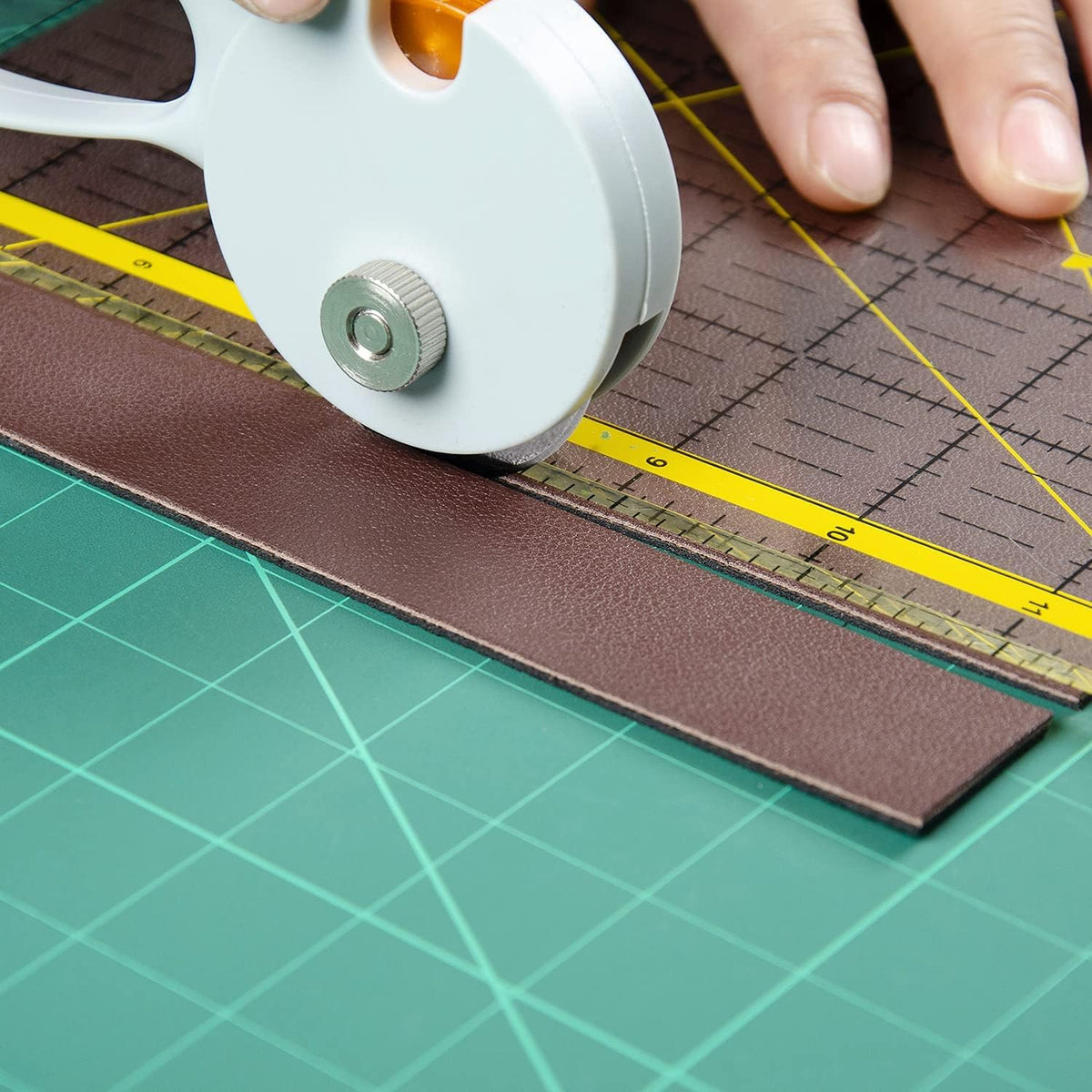 Ecraft Self Healing Sewing Mat - 9" x 12" Double Sided 5-Ply Cutting Mat for Craft, Sewing, Fabric,Quilting,Scrapbooking Project - Rotary Board Mats in Green/Black