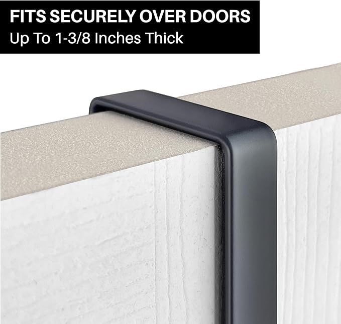 LYNK Professional® Home™ Over The Door Hooks - 14 Hook Over The Door Hanger - Over Door Coat Rack - Hanging Towels or Clothes - Bathroom, Bedroom or Laundry Room - Lifetime Ltd. Warranty – Black