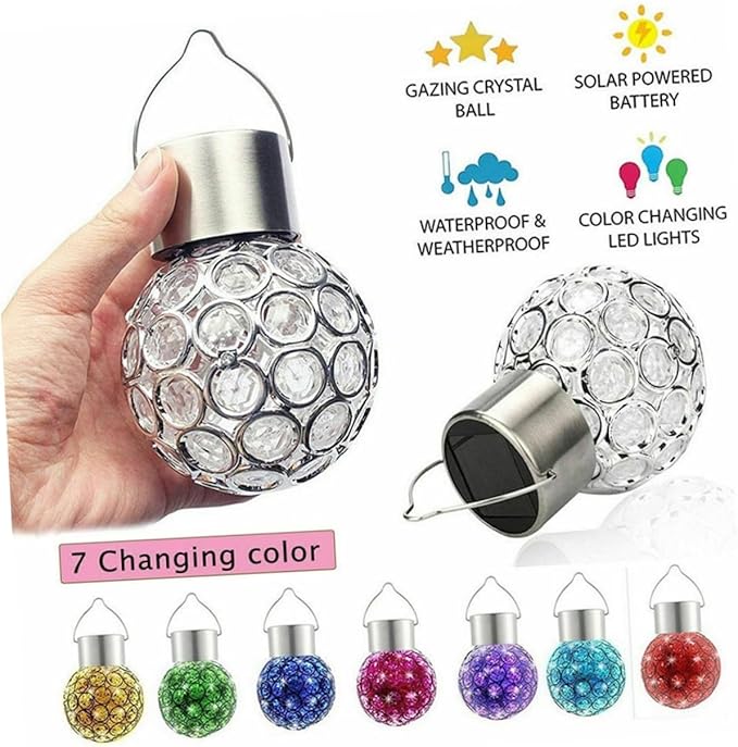 Mipcase 5pcs Solar Powered Lanterns Outdoor Decorative Hanging Lights Hanging Lamp Led Solar Garden Light Amorphous Silicon Panel