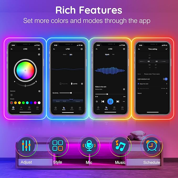 AILBTON 32.8FT Led Neon Rope Lights Control with App/Remote,Flexible Led Rope Light,Multiple Modes,IP65 Outdoor RGB Lights Waterproof,Music Sync Gaming Led Neon Strip Light for Bedroom Decor (32.8FT)