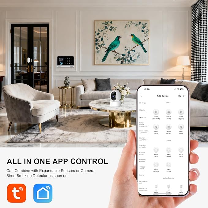 LWOHSI Wireless Alarm System,DIY 4G/WiFi Home Security Systems,Phone APP Alert,Door/Window and Motion Sensors,Remote Control for Home,Apartment,No Contract Fee (13 PCS)