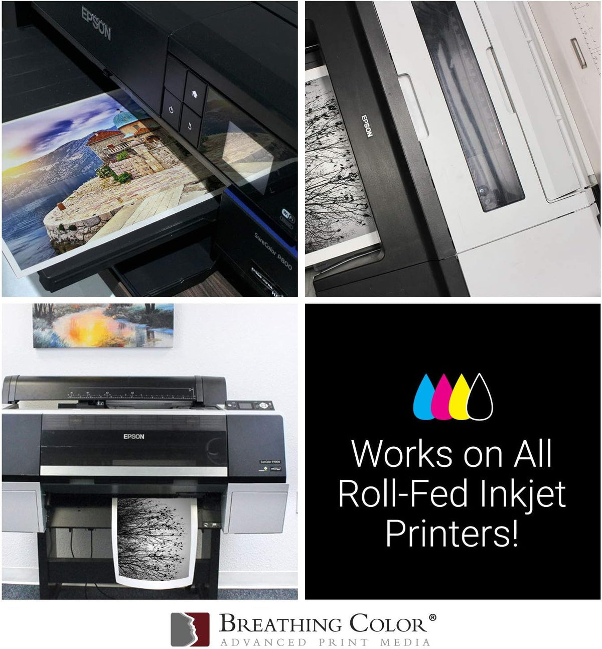 Elegance Velvet 44 in x 40 ft roll is a Premium Matte 310 gsm, Cold Pressed Bright White Museum Grade Fine Art Inkjet Paper, Compatible with Most Dye-Based and Pigment Printers