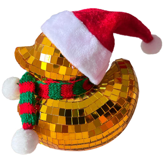 Disco Duck Decor, Funky Mirror Mosaic Duck, Reflective Glitter Home & Party Decoration, Freestanding Retro Disco Ornament for Bar, Stage, Event & Table Decor(Gold)