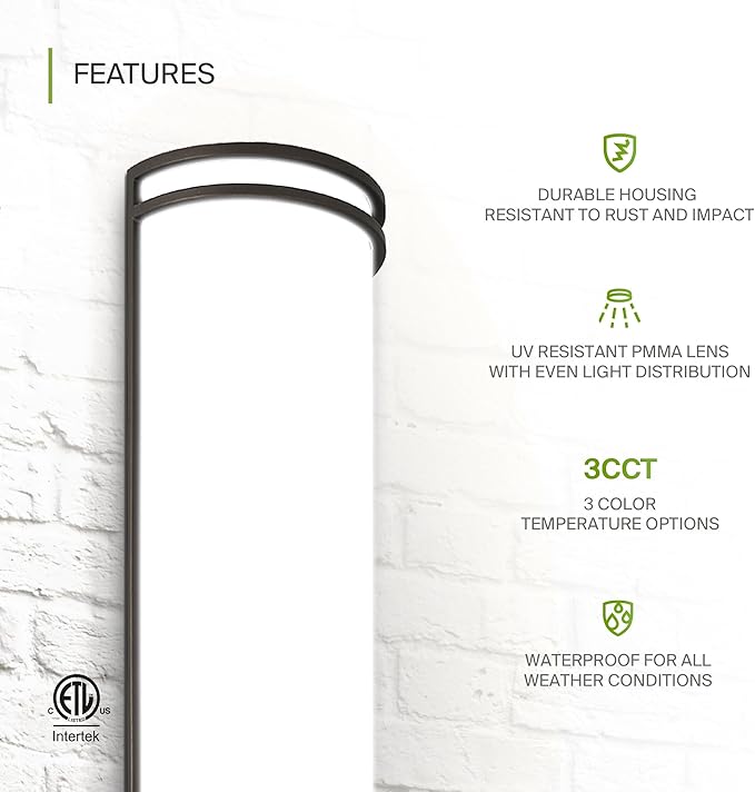 ASD 18 Inch LED Outdoor Sconce Lights - 20W 120-277V 3000K 4000K 5000K Bronze Exterior Lighting Fixtures, Dimmable Exterior Lights for House, Modern Patio Wall Light Fixture ETL