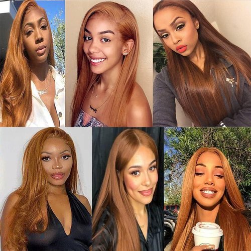 Giginger Bundles Human Hair 20 22 24 Inch Color 30 Light Brown Straight Bundles Human Hair Unprocessed Quick Weave Soft Sewn In Hair Extensions for Black Women