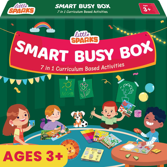 Smartivity Montessori Based Busy Box for 3,4,5 Years Old Boys and Girls I 7in1 Preschool Learning Activity Kit for Toddlers 3-6 I for Kids I Educational Toy I Vocabulary, Fine Motor&Scissor Skills