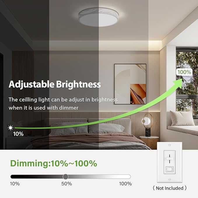Modern Dimmable Ceiling Light Fixture,5CCT in One LED Flush Mount Kitchen Lights,Round Close to Ceiling Lamp for Hallway Entryway Bedroom Living Room Laundry Room Bathroom(White,11.81 in,ETL Listed)