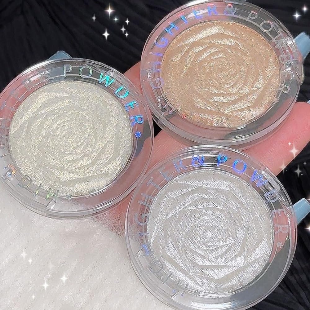 evpct Blonde Gold Face Highlighter Makeup Shimmer Glitter Diamond Sparkly Highlighters Makeup Palette Powder for Face Body Cheek Skin iluminadores iluminador de jos maquillaje luminizers 02