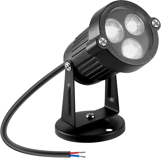 LemonBest Landscape Lights - Low Voltage Outdoor Landscape Spotlight - Waterproof LED Landscape Lights for Yard Garden Patio Driveway House Cool White
