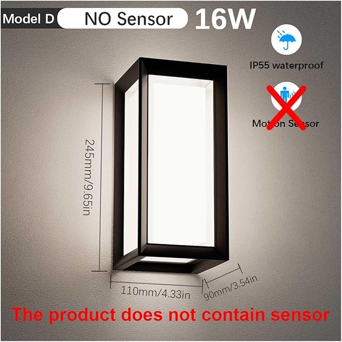Long Wall Light, LED Wall Lamp Motion Sensor Waterproof Led Lights Wall Light Indoor Outdoor Wall Panels for Home Corridor Lighting,Bedroom Bedside Licht(Warm White,C NO Sensor)