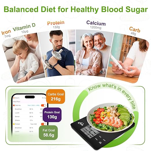 KOK Smart Food Scale with 30 Nutritional Calculator, Coffee Timer Function APP, Track Calorie, Macro, Carb for Weight Loss Keto and Diabetic, Espresso Scale Weight Grams and Ounces 5 Unit 1g/0.05oz