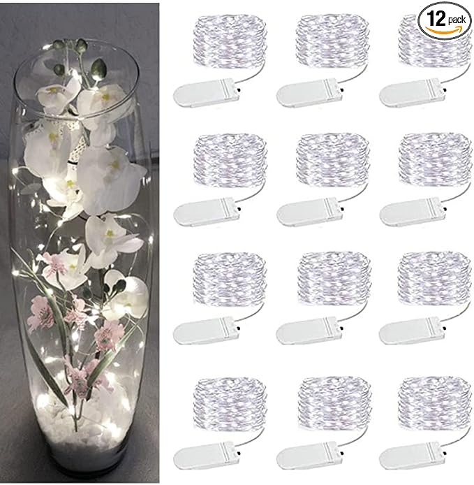 SOCO 12 Pack Fairy Lights Battery Operated, 7ft 20 Led Mason Jar Lights, Waterproof Fireflynew