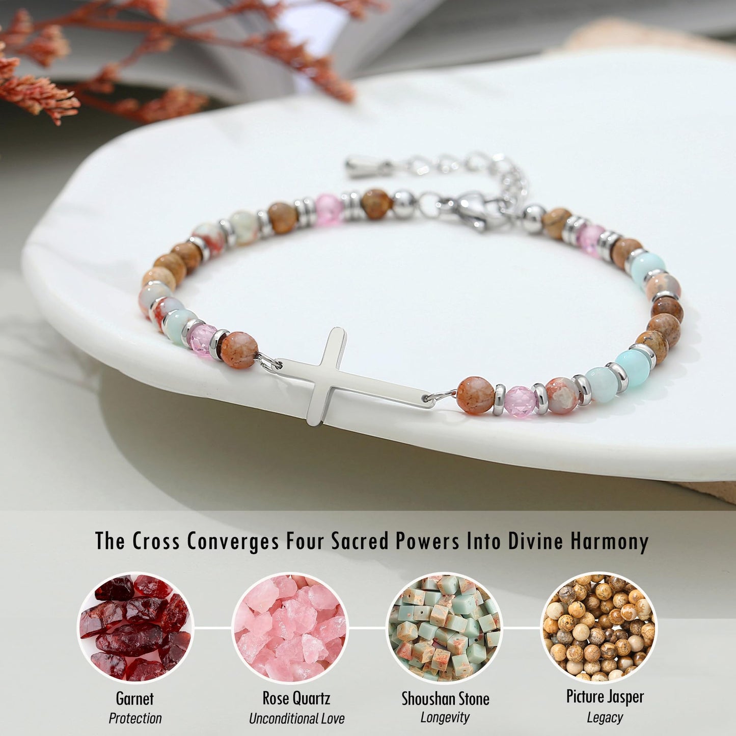 AryaHozel Friendship Bracelets for Women, Cross Bracelet, Best Friend Friendship Gifts for Women, Best Friend Birthday Gifts for Woman Friends Bff Bestie Female Christmas Valentines Christian Jewelry
