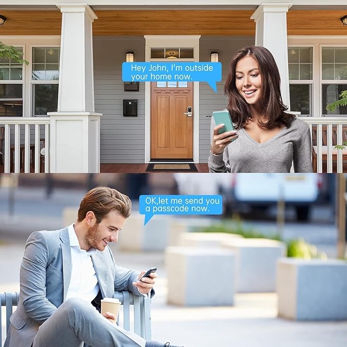 SMONET Front Door Lock Set with Handle, Smart Fingerprint Keyless Entry Door Lock, Deadbolt with App Control, Touchscreen Keypad for Home Airbnb Apartment