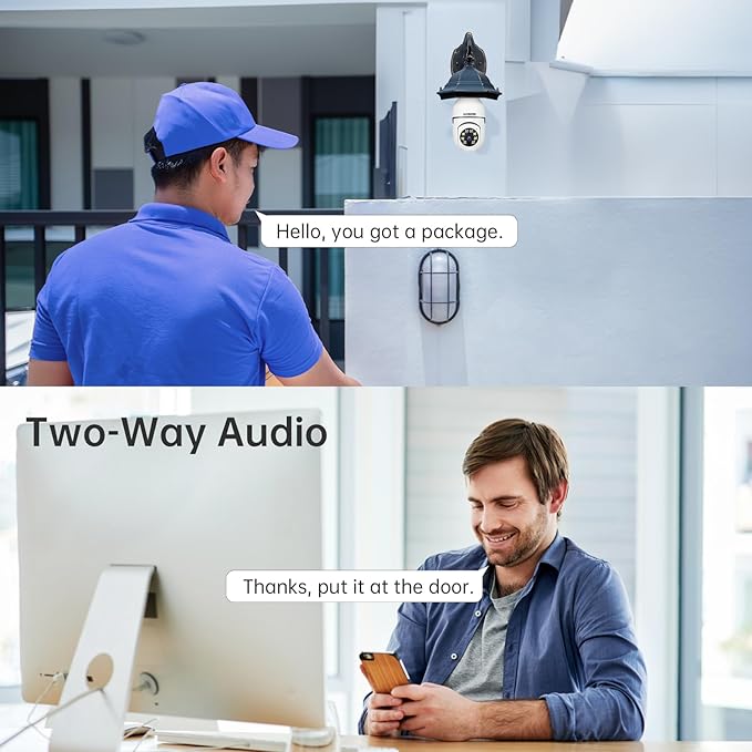 Light Bulb Security Camera -5G& 2.4GHz WiFi 2K Security Cameras Wireless Outdoor Motion Detection and Alarm,Two-Way Talk,Color Night Vision,Human Detection, Bulb Camera Compatible with Alexa 4Pack