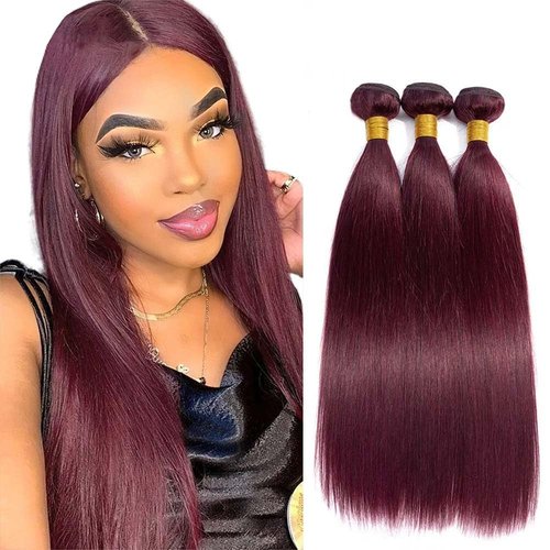 Condescension Human Hair Bundles Burgundy 99J Straight Human Hair Bundles 16 18 20 inch Unprocessed Brazilian Virgin Quick Weave Hair for Black Women