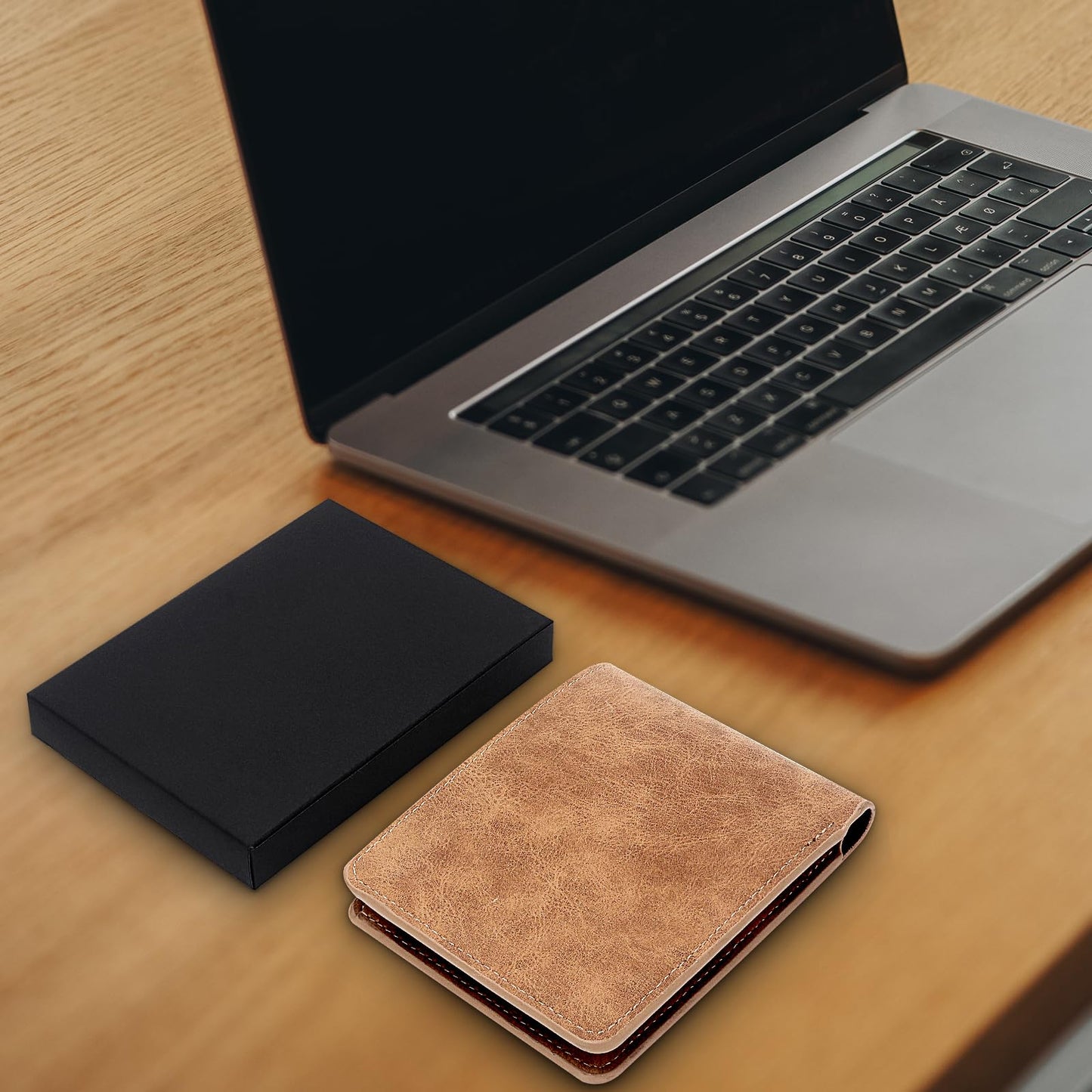 THTCSQ To My Son Gifts,Leather Wallet for Men,Engraved Personalized Leather Wallet,Birthday Christmas Gifts for Son from Mom Dad,Inspirational Gifts for Boy (Never Feel Son from Dad)