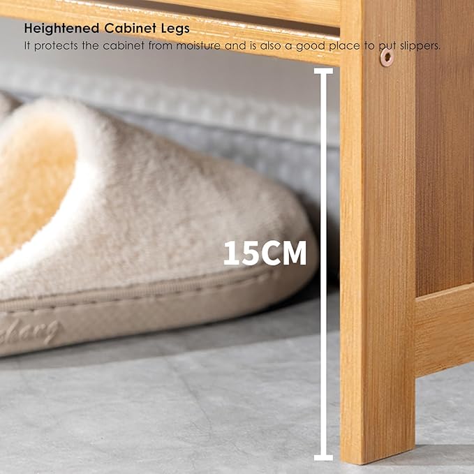 Modern Free Standing Rattan Coat Rack with 3 Flip Drawers 3Tier Shoe Storage Organizer for Entrance Hallway Natural and Stylish Design(70x17x186cm)