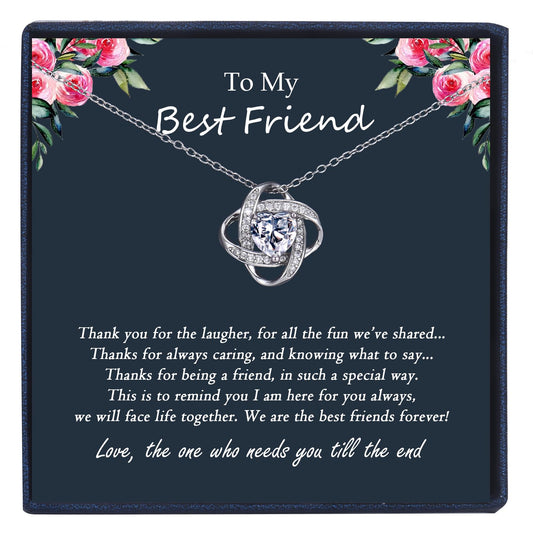 EPIRORA Best Friend Birthday Gift for Women- Love Knot Pendant Necklace for Bestie, Friendship Bff Jewelry Gifts for Friend, 18"