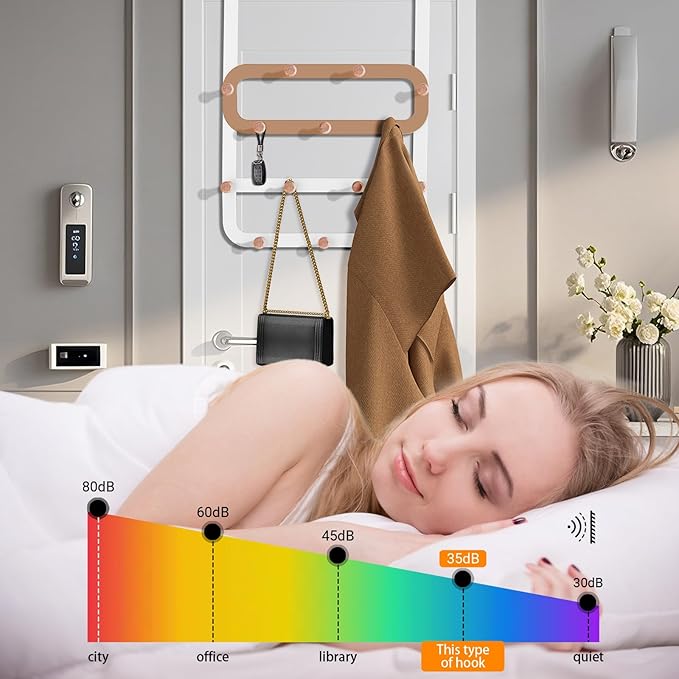 Over Door Hooks,with 14 Door Hooks-Suitable for Bedroom Living Room Bathroom,can Hang Clothes, Towels,Keys,Hats and Bags