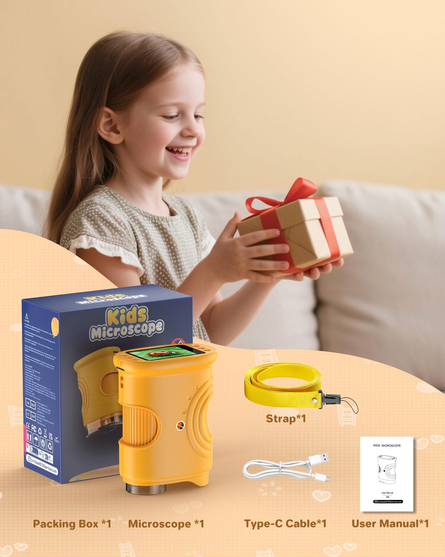 1000X Handheld Digital Microscope for Kids: Pocket Microscope with 2.0" IPS Screen - STEM Toys Birthday Gifts for Girls Boys - Portable Edu Science Kits Toddler Age 3-6 6-12