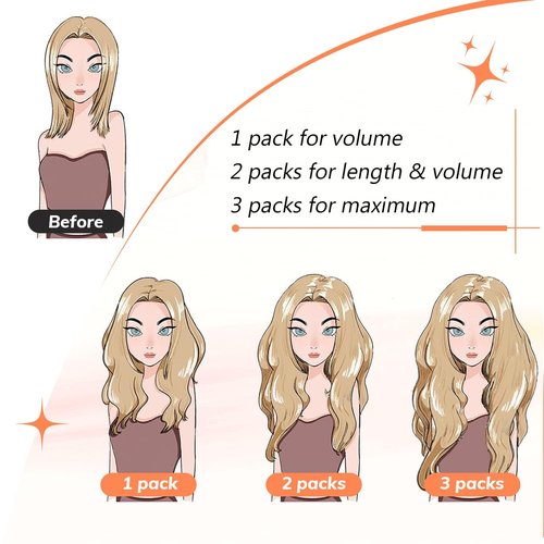 Black Hair Extensions OVO Dual-Sided Weft Human Hair Extensions Invisible Flat Weft Extensions, Natural Looking Seamless Human Hair Extensions for Added Volume & Length