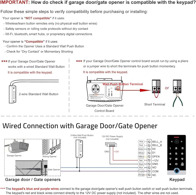 Smart WiFi Video Intercom & Doorbell Tuya Access Control System, All-Metal Fingerprint Keypad 1080P Night Vision Camera, Video Monitoring, Fingerprint/Password/Card/Tuya APP Remotely Unlock
