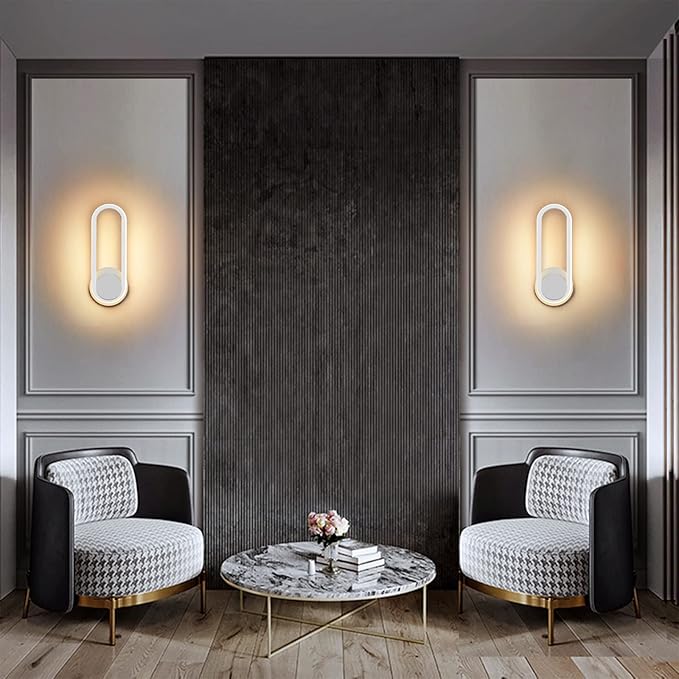 XEYOU 12W Modern Indoor Wall Sconce Rotatable 330° LED White Wall Light Fixtures for Bedroom Living Room Hotel Hallway Aisle Corridor, Warm White 3000K