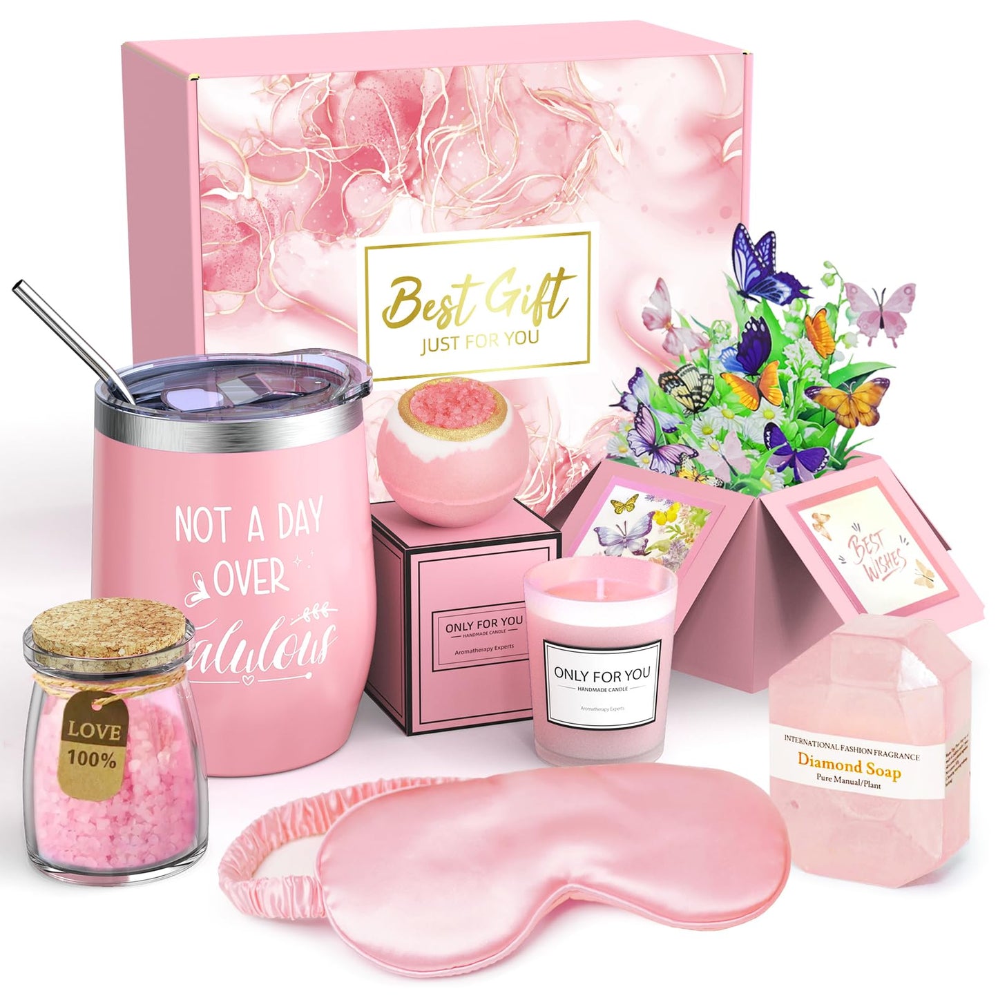 Luxury Spa Gift Basket Set with Bath Essentials,Birthday Gifts for Women, Perfect for Mother's Day, Valentine's Day - Unique Presents for Mom, Sister, Girlfriend, Wife, Teacher, Nurse