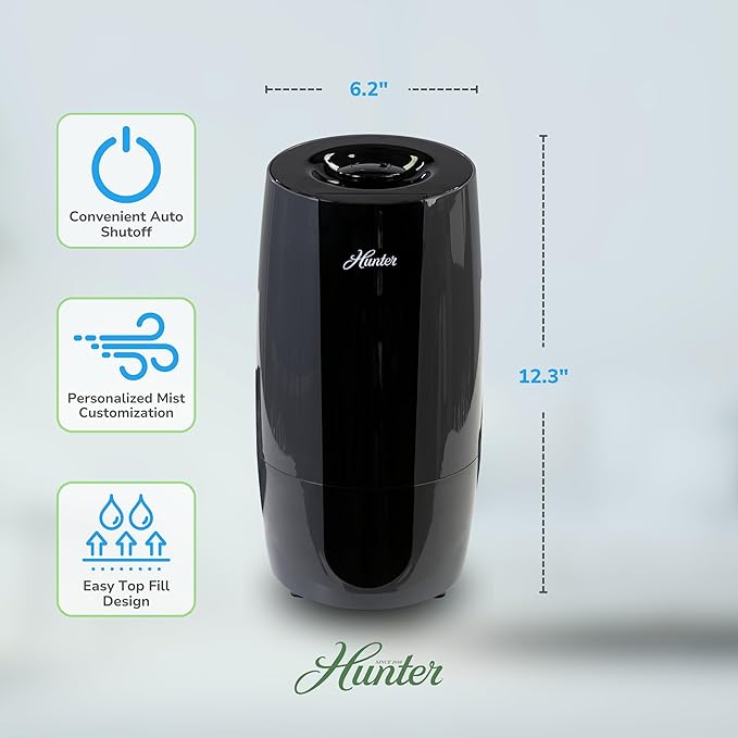 Hunter Fan Company Aspire Cool Mist 0.7 Gal Ultrasonic Humidifier-Graphite