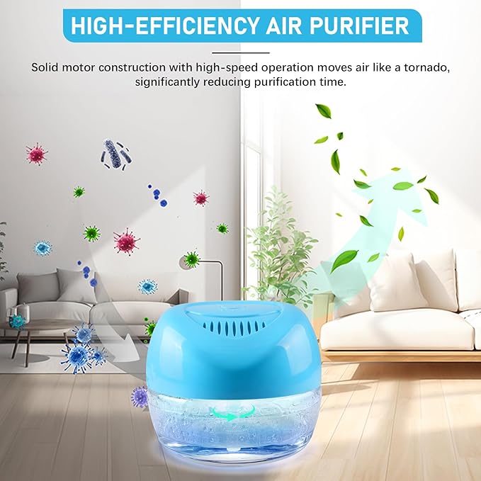 Water-Based Purifier Air Washer, Air Revitalizer & Freshener, Air Fresher with 7 LED Color Changing Light for Rooms (Blue)