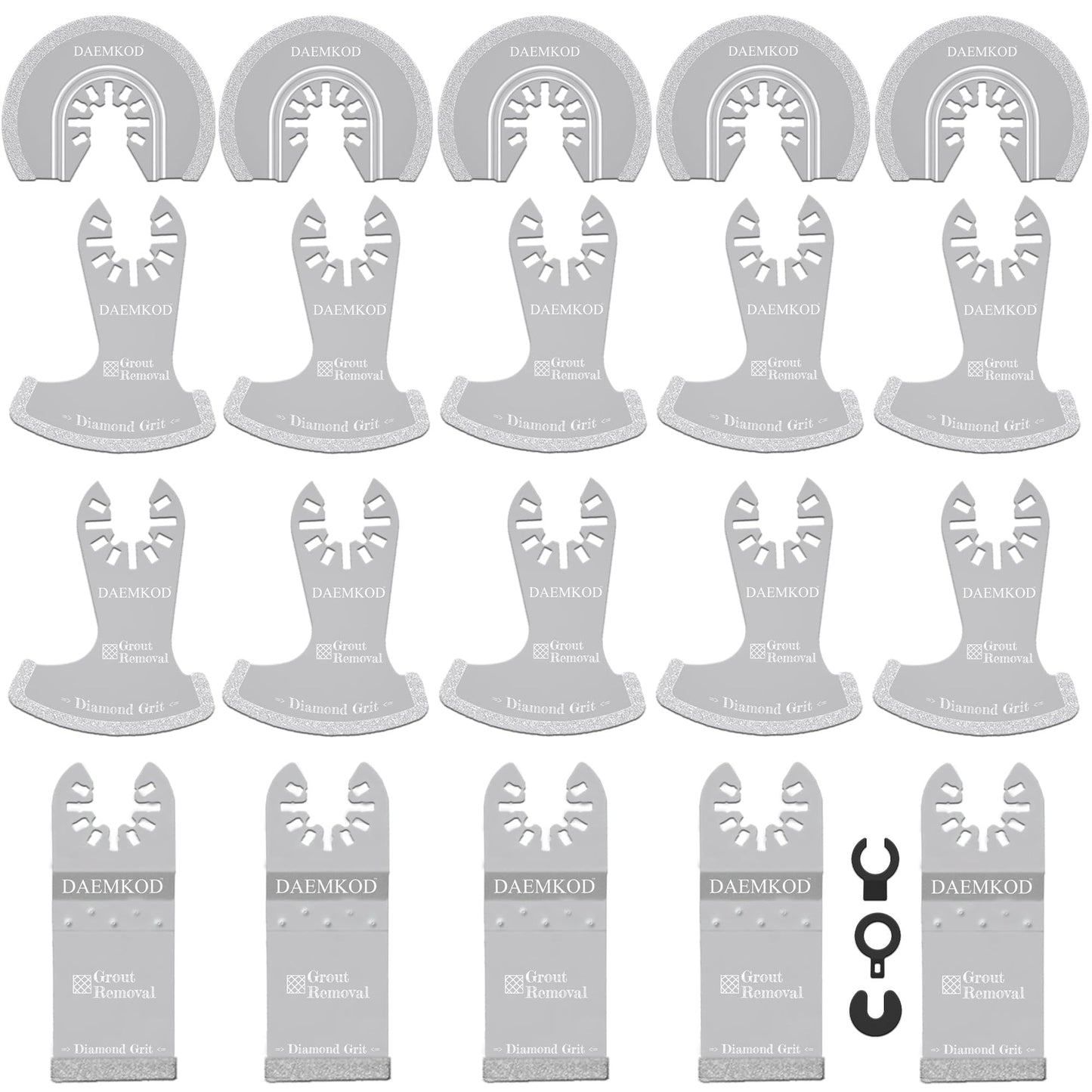 DAEMKOD 20 Pack Diamond Oscillating Tool Blade, Professional Multitool Blades, Grout Removal Blade for Oscillating Tool, Multi Tool Blades Kit for Oscillating Tool Accessories