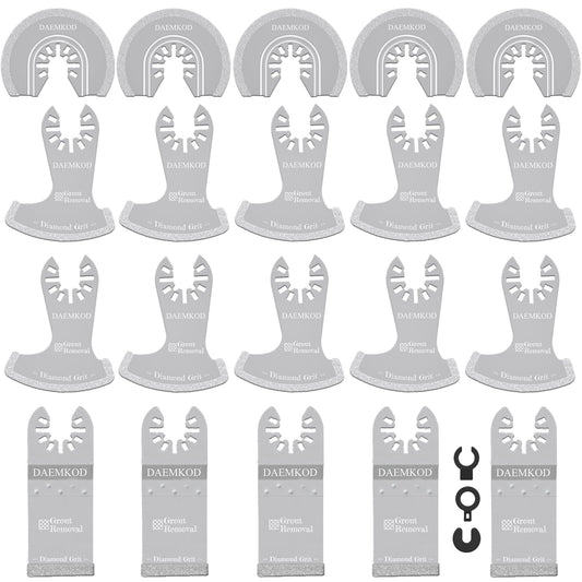 DAEMKOD 20 Pack Diamond Oscillating Tool Blade, Professional Multitool Blades, Grout Removal Blade for Oscillating Tool, Multi Tool Blades Kit for Oscillating Tool Accessories