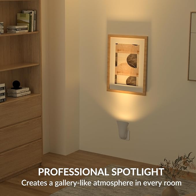Plug in GU10 Wall Uplighter Lamp with Touch Control, 360° Rotatable Plugin Wall Wash GU10 Spotlight for Indoor Lighting, Indirect Lighting Inside, 5W Warm White 3000K LED Bulb Included
