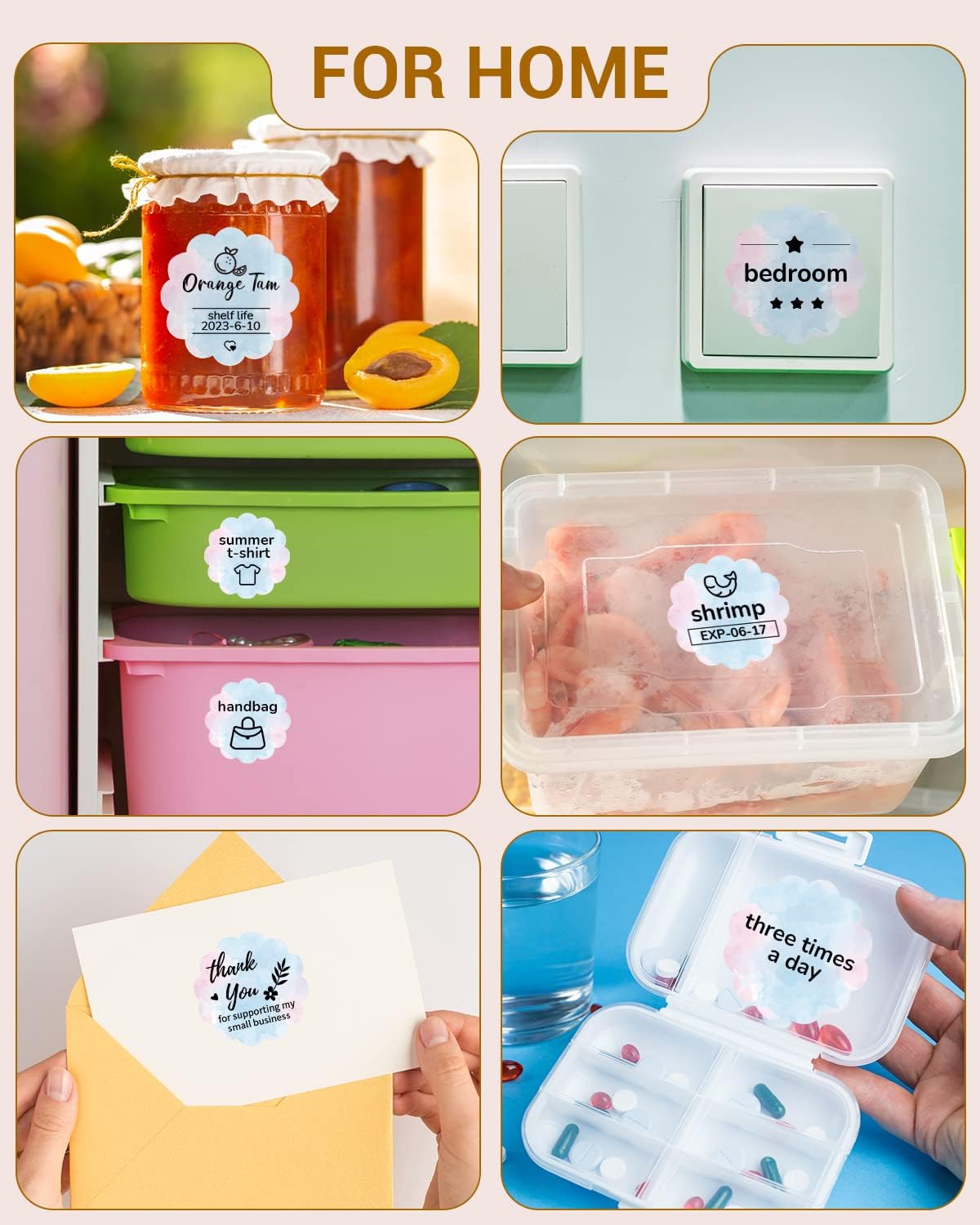 Phomemo Flower 2" Color Round Label Stickers Roll for Thermal Printer for Small Business Supplies - Commercial Grade Thermal Labels for Custom Stickers Personalized & Business Logo - 500pcs / Roll