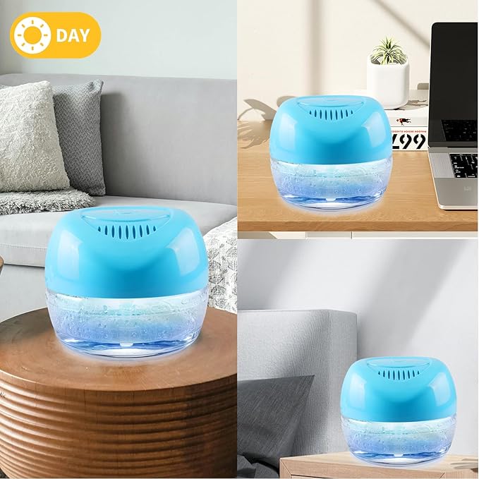 Water-Based Purifier Air Washer, Air Revitalizer & Freshener, Air Fresher with 7 LED Color Changing Light for Rooms (Blue)