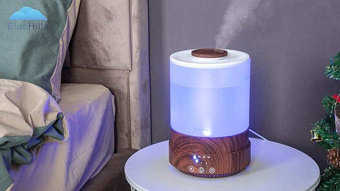 BlueHills Premium Set of Two Large 2000 ML and 2500 ML XL Essential Oil Diffusers Humidifier Combo for Large Room Home with Décor LED Lights Great Gift – Value Pack of Dark Wood Grain.