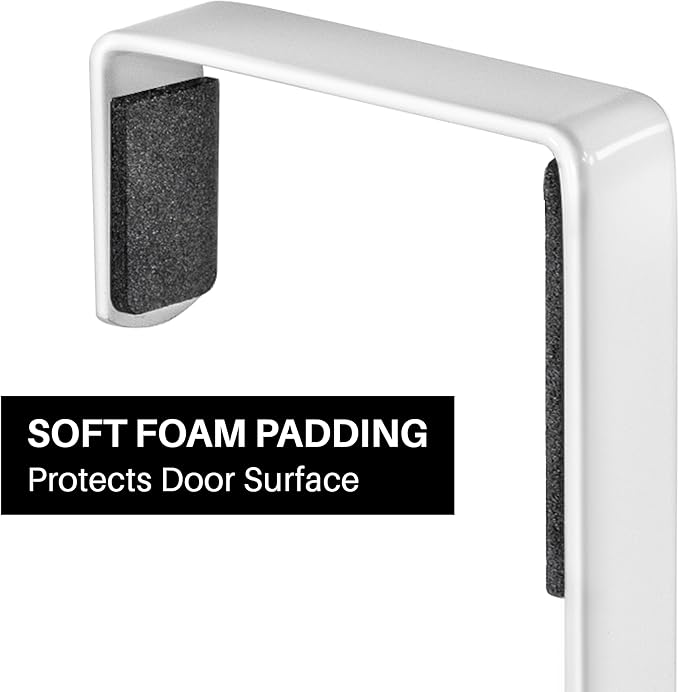 LYNK Professional® Home™ Over The Door Hooks - 5 Hook Over The Door Hanger - Over Door Coat Rack - Hanging Towels or Clothes - Bathroom, Bedroom or Laundry Room - Lifetime Ltd. Warranty – White