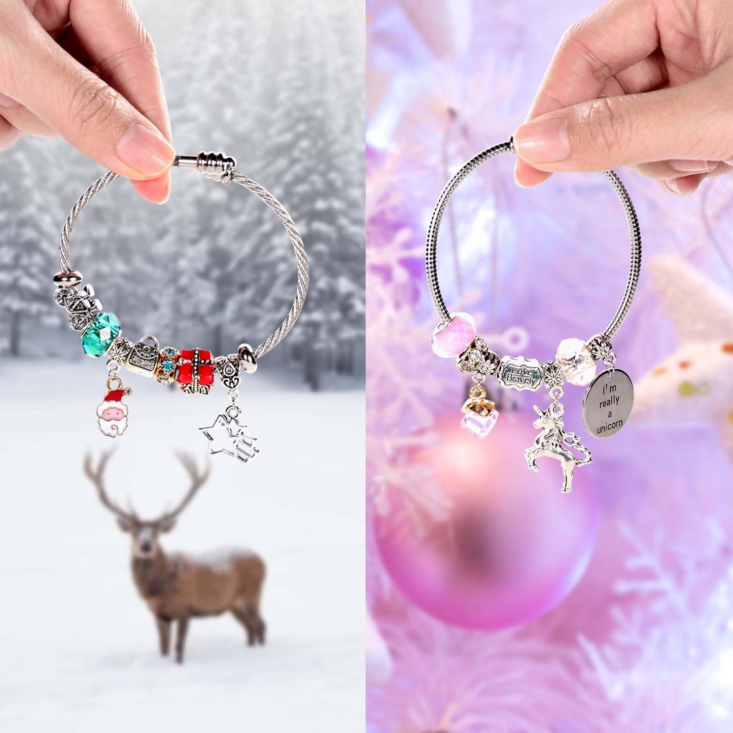 COO&KOO Charm Bracelet Making Kit, A Unicorn Girls Toy That Inspires Creativity and Imagination, Crafts for Girls Ages 8-12 with Jewelry Making Kit Perfect Gifts for 6 7 8 9 10 Girl Self-Expression!