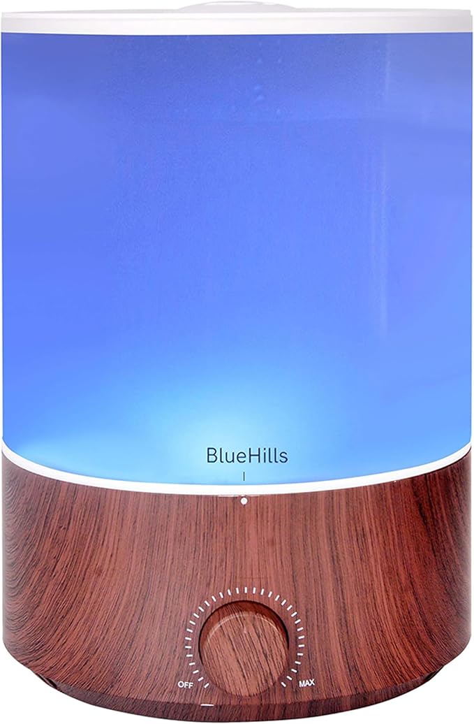 BlueHills Premium Set of Two Large 2500 ML and 4000 ML XL Essential Oil Diffusers Humidifier Combo for Large Room Home with Décor LED Lights Great Gift – Value Pack of Dark Wood Grain