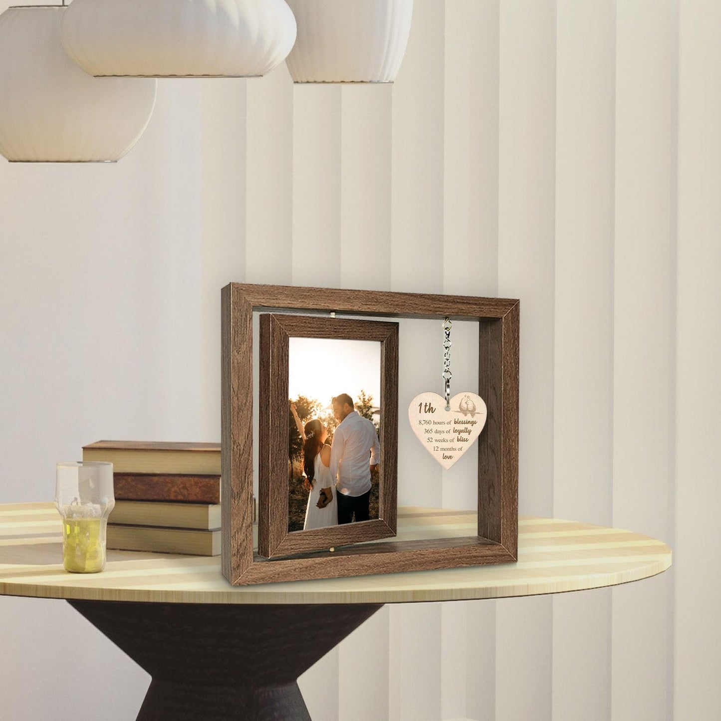 EYITUPC 1 Year Anniversary Picture Frame Gifts, 1st Anniversary Frame for Her Him Girlfriend Boyfriend, Display Two 4x6 Inch