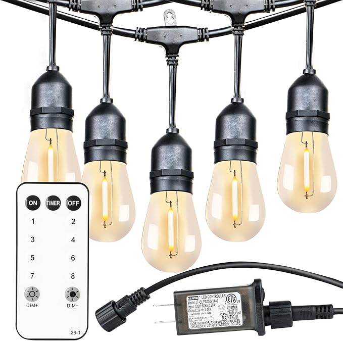 Lightdot 96FT Outdoor RGB String Lights,Outside Hanging Light Waterproof for Porch, Deck, Garden, Backyard, Balcony, Dimmable- ETL Listed