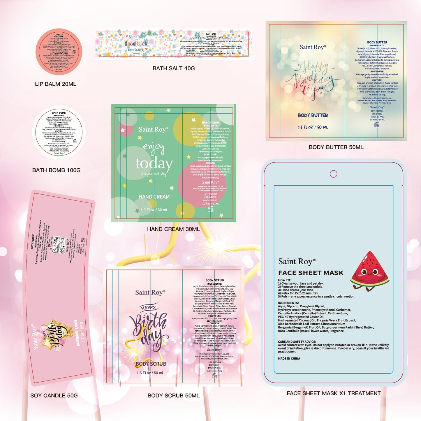 Birthday Gifts for Teens Birthday Gifts for Women Happy Birthday Surprise Box, 15pcs Luxury Spa Gifts, Gift Box for Teen Girls Unique Hand Cream, Diy Nails Set, Skin Care Gift Sets for Women, Daughter