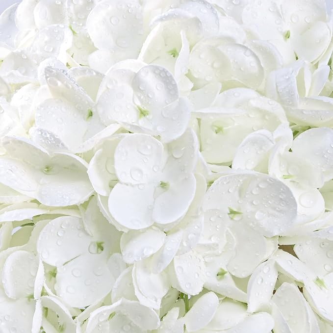 6 Pcs Real Touch Hydrangea Artificial Flowers, 21" White Full Faux Hydrangea Flowers Latex Fake Flowers for Home Decor Party Floral Arrangements Wedding Bouquets Centerpieces Outdoor Decor