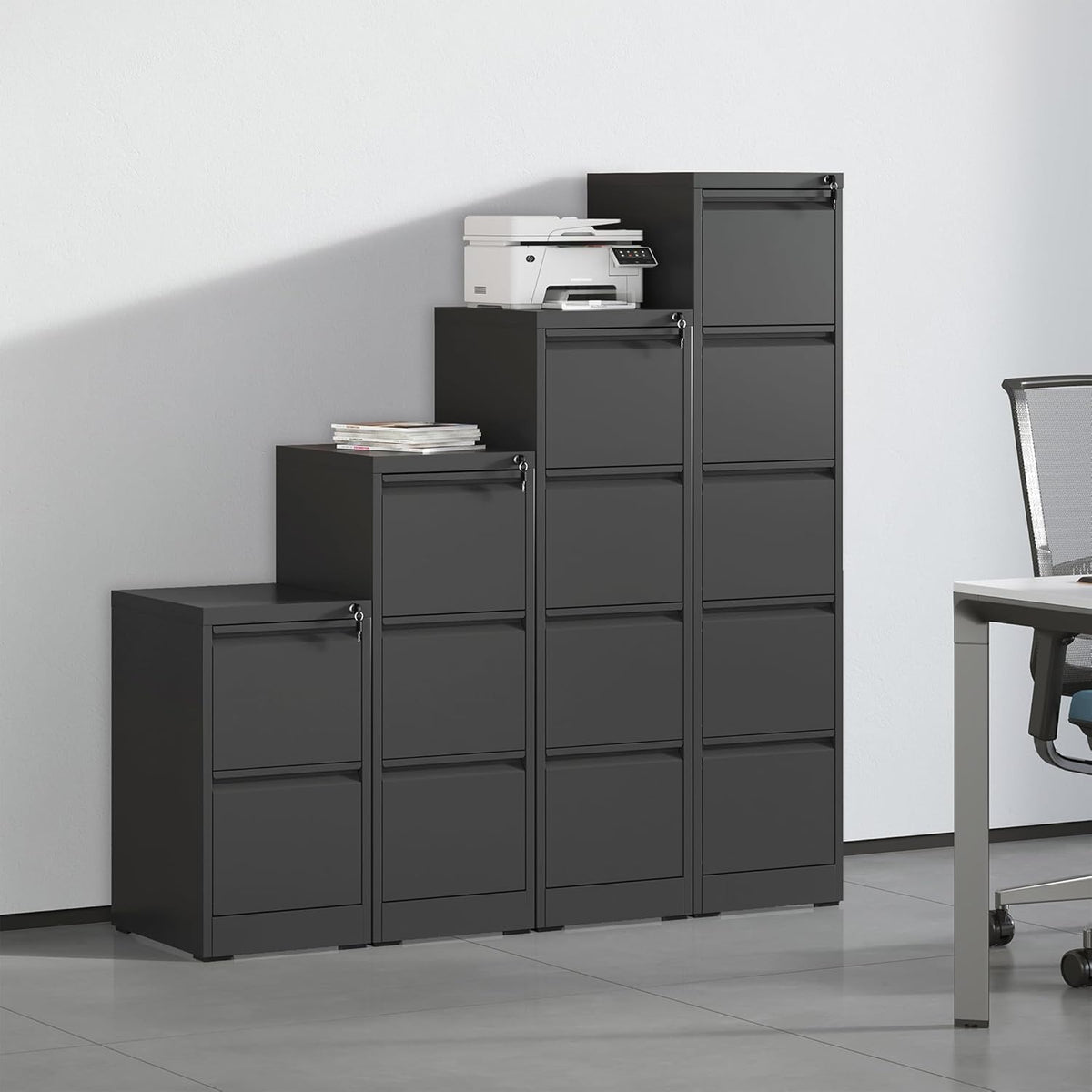 Metal File Cabinet with 2 Drawer Heavy Duty Home Office Steel Vertical Filing Lockable Cabinets for Legal/Letter Size,Assembly Required