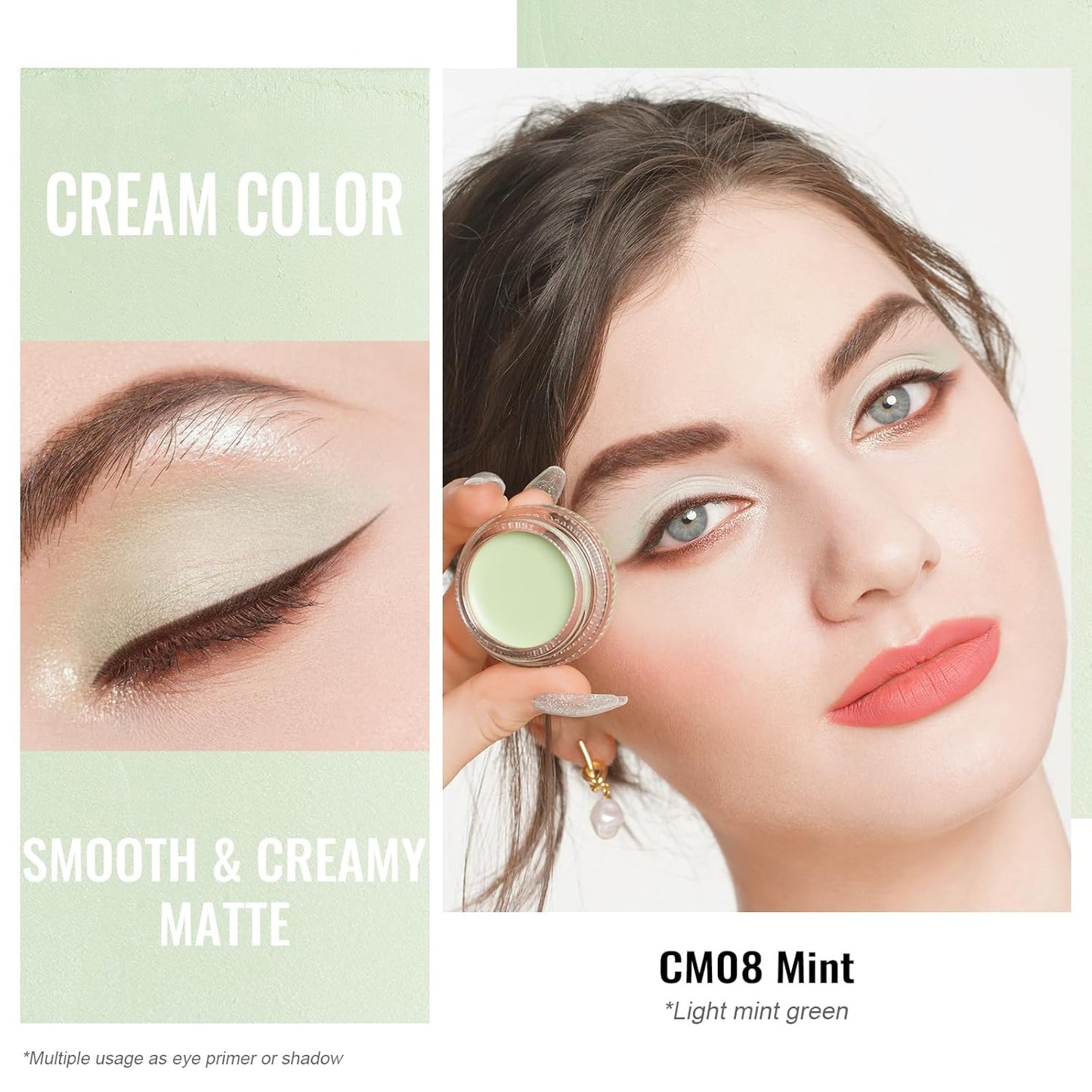 Oulac Matte Eyeshadow 3-in-1 Eyeshadow Eye Primer&Eyeliner Highly Pigmented Waterproof Smudge-proof Long Lasting Wear Smooth&Blendable Formula for Natural Look,Vegan & Cruelty-Free,CM08